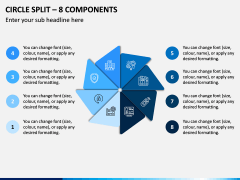 Circle Split – 8 Components PPT Slide 1