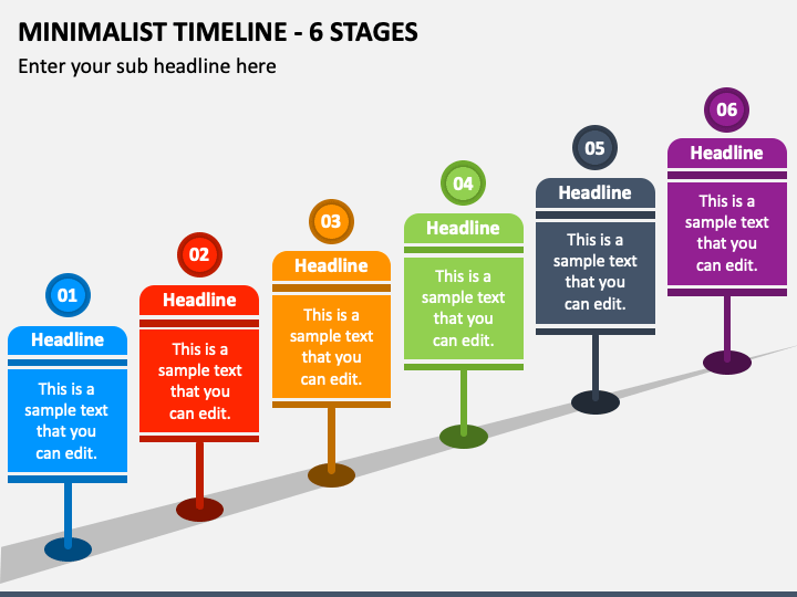Minimalist Timeline - 6 Stages PPT Slide 1