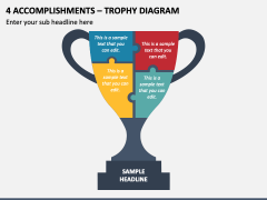 4 Accomplishments - Trophy Diagram PPT Slide 2
