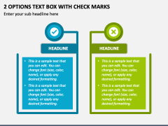 2 Options Text Box with Check Marks PPT Slide 1