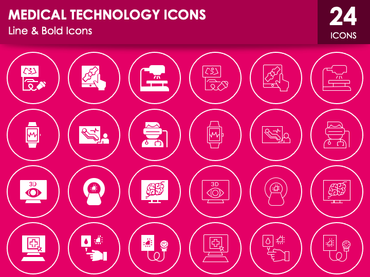 Medical Technology Icons PPT Slide 1