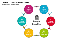 6 Stage Stylish Circular Flow PPT Slide 1