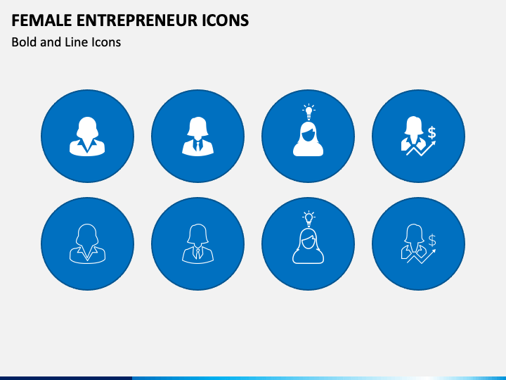 Female Entrepreneur Icons PPT Slide 1