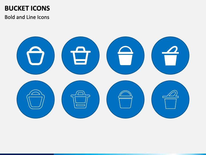 Bucket Icons PPT Slide 1