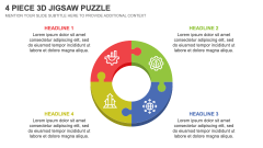 4 Piece 3D Jigsaw Puzzle PPT Slide 1