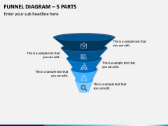 Funnel Diagram – 5 Parts PPT Slide 1