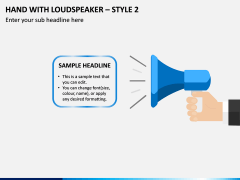 Hand With Loudspeaker - Style 2 PPT Slide 1