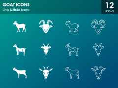 Goat Icons PPT Slide 1