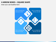 4 Arrow Boxes - Square Shape PPT Slide 1