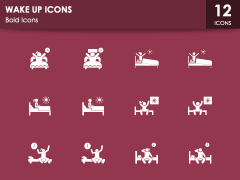 Wake Up Icons PPT Slide 1