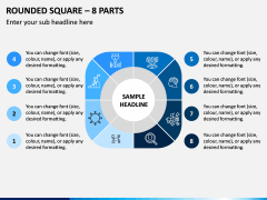 Rounded Square – 8 Parts PPT Slide 1