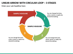 Linear Arrow With Circular Loop - 3 Stages PPT Slide 2