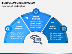 3 Steps Semi Circle Diagram PPT Slide 2
