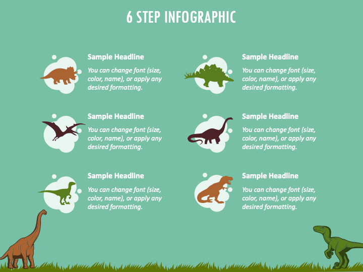 Dinossauros adoráveis. Template PowerPoint grátis e tema do Google Slides