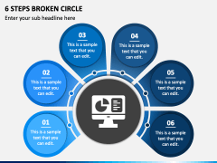6 Steps Broken Circle PPT Slide 2