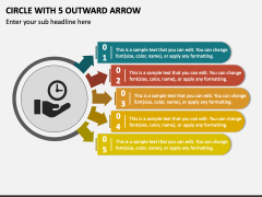 Circle with 5 Outward Arrow PPT Slide 1