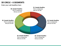 3D Circle - 6 Segments PPT Slide 2