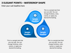 3 Elegant Points - Waterdrop Shape PPT Slide 1