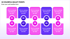 10 Colorful Bullet Points PPT Slide 1