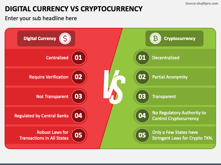 Digital Currency Vs Cryptocurrency PPT Slide 1