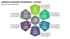 Animated Hexagonal Infographic - 6 Phases PPT Slide 1