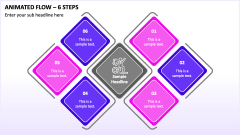 Animated Flow - 6 Steps PPT Slide 1