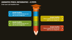 Animated Pencil Infographic - 4 Steps PPT Slide 1