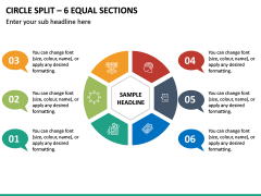 Circle Split – 6 Equal Sections PPT Slide 2