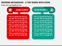 Modern Infographic - 2 Text Boxes with Icons PPT Slide 1