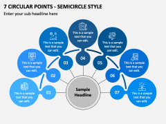 7 Circular Points - Semicircle Style PPT Slide 2