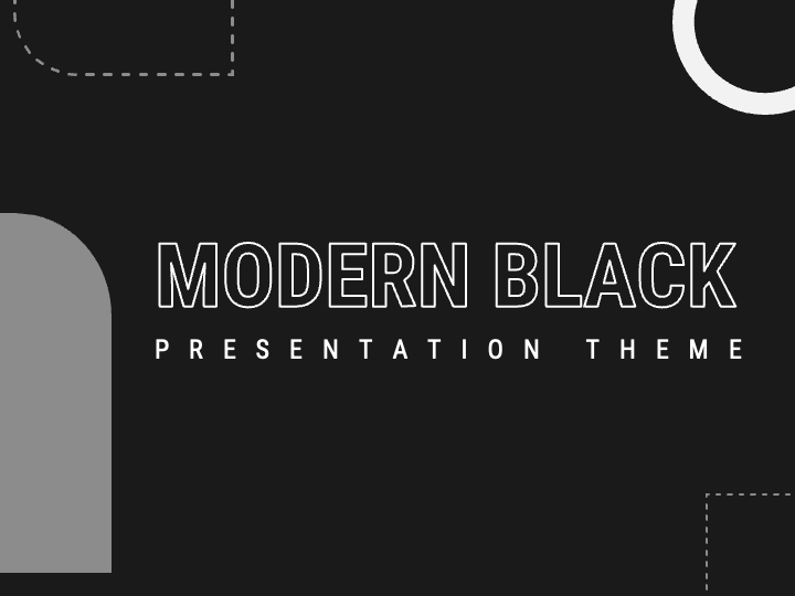 Modern Black Presentation PPT Slide 1