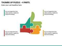 Thumbs Up Puzzle – 4 Parts PPT Slide 2
