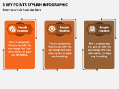 3 Key Points Stylish Infographic PPT Slide 2