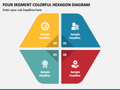 Four Segment Colorful Hexagon Diagram PPT Slide 1