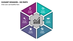 Elegant Hexagon - Six Parts PPT Slide 1