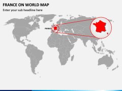 France on World Map PPT Slide 1