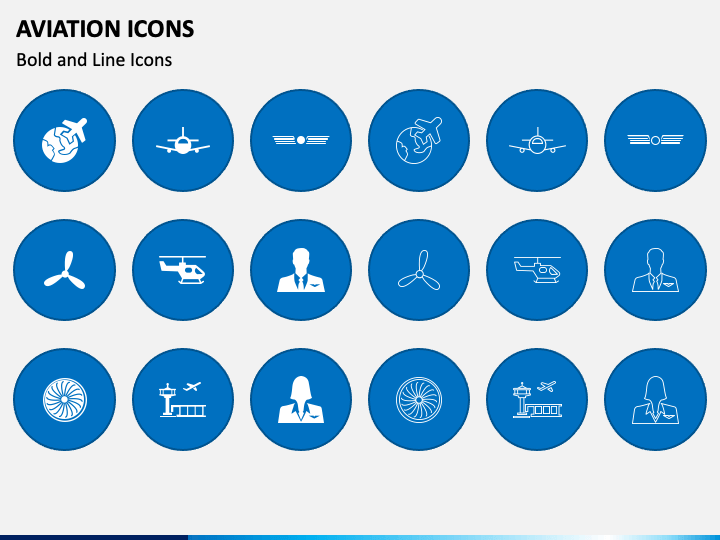 Aviation Icons PPT Slide 1