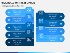 9 Modules with Text Option PPT Slide 1