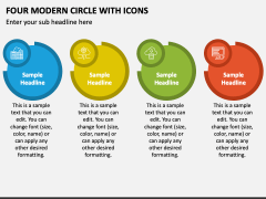 Four Modern Circle with Icons PPT Slide 1