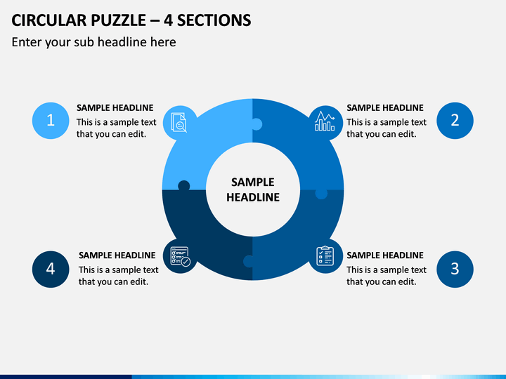 Circular Puzzle – 4 Sections PPT Slide 1
