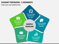 Elegant Pentagon - 5 Segments PPT Slide 1