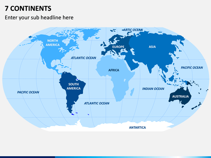 Seven Continents Map PPT Slide