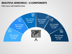Beautiful Semicircle - 6 Components PPT Slide 1