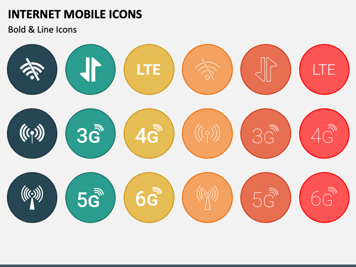 Internet Mobile Icons PPT Slide 1