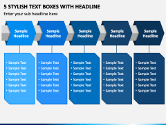 5 Stylish Text Boxes with Headline PPT Slide 2