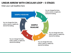 Linear Arrow With Circular Loop - 5 Stages PPT Slide 2