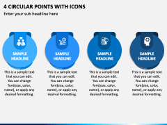 4 Circular Points with Icons PPT Slide 2