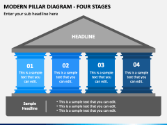 Modern Pillar Diagram - Four Stages PPT Slide 2