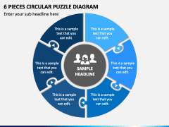 6 Pieces Circular Puzzle Diagram PPT Slide 2