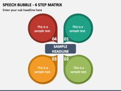 Speech Bubble - 4 Step Matrix PPT Slide 1